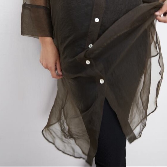 ZARA Long Organza Shirt - Picture 7 of 11